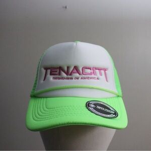 Tenaciti White and Green Trucker Snapback Hat
